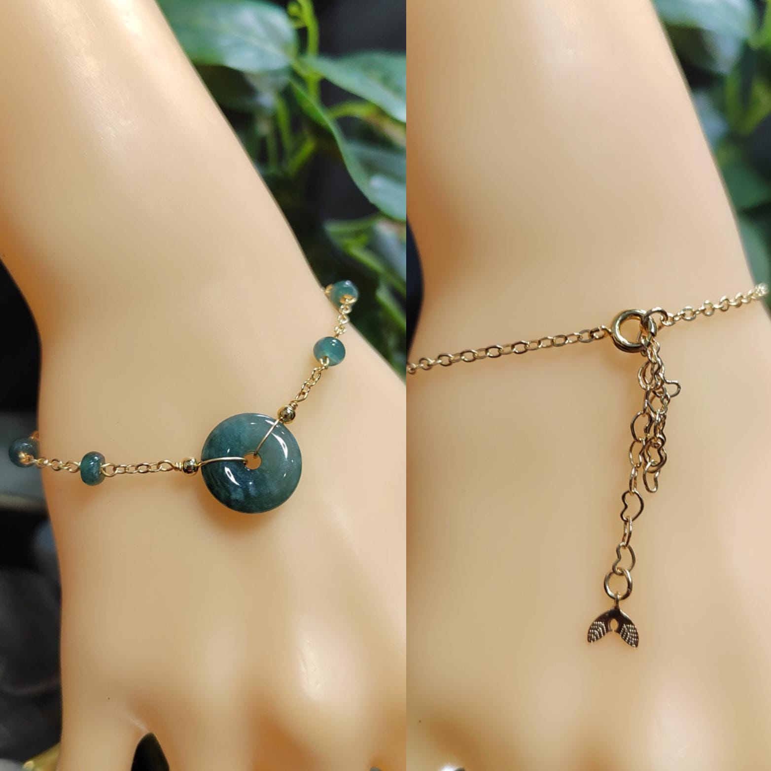 Certified Guatemala Icy Jadeite 2pcs Set | 14K Gold Filled | Minimalist Earrings & Bracelet | Elegant Pi Disc 平安扣 SL117