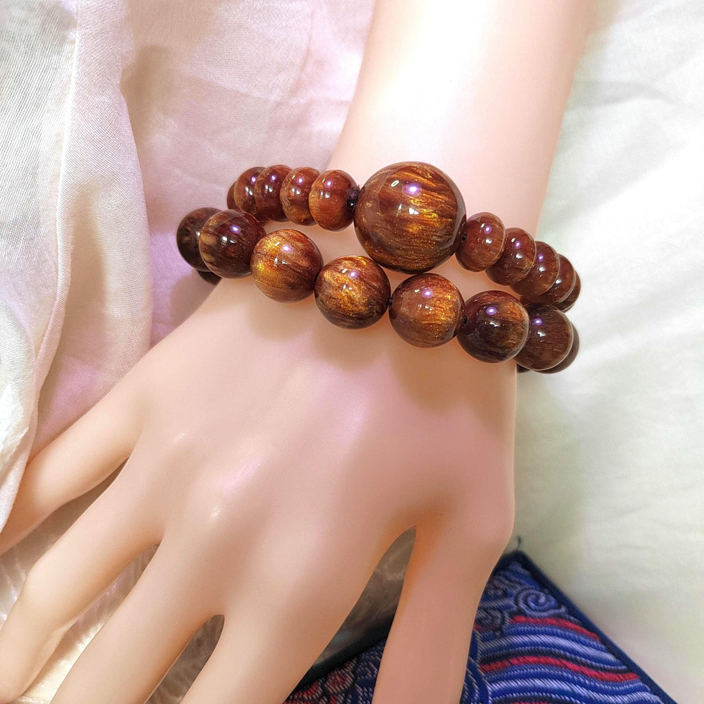 Rare Golden Sea Willow Bracelet 13.4mm | 15pcs | Natural Ocean Coral Gem | 天然金海柳手串 | SL124 - SL Precious