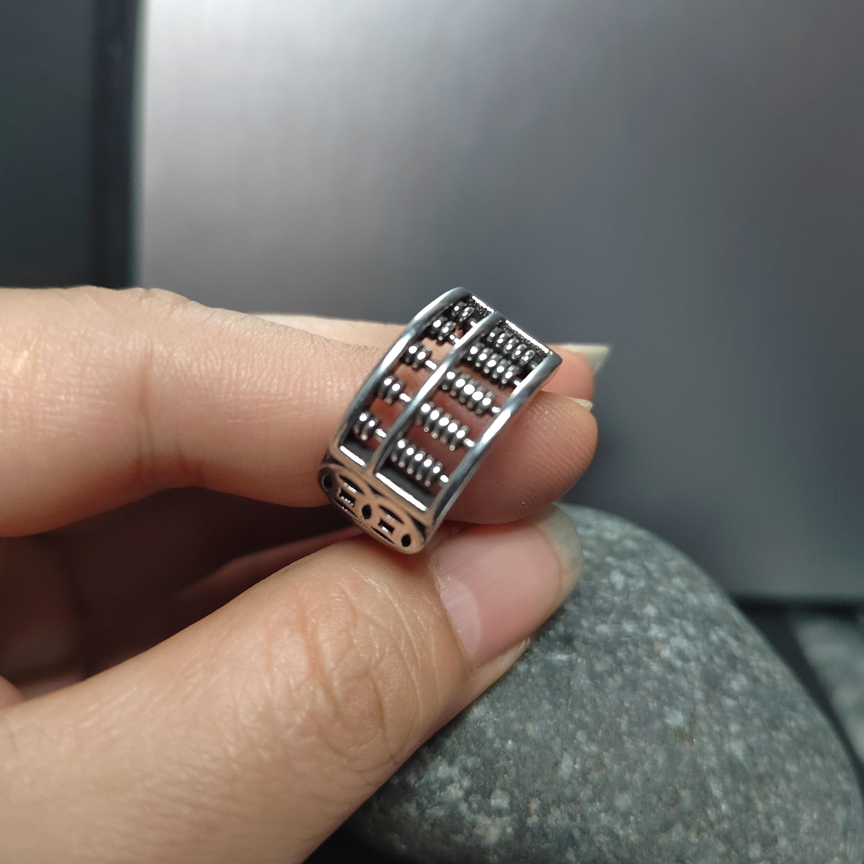 S925 Sterling Silver Solid Men's Abacus Adjustable Thai Trend Silver Ring SL227 - SL Precious