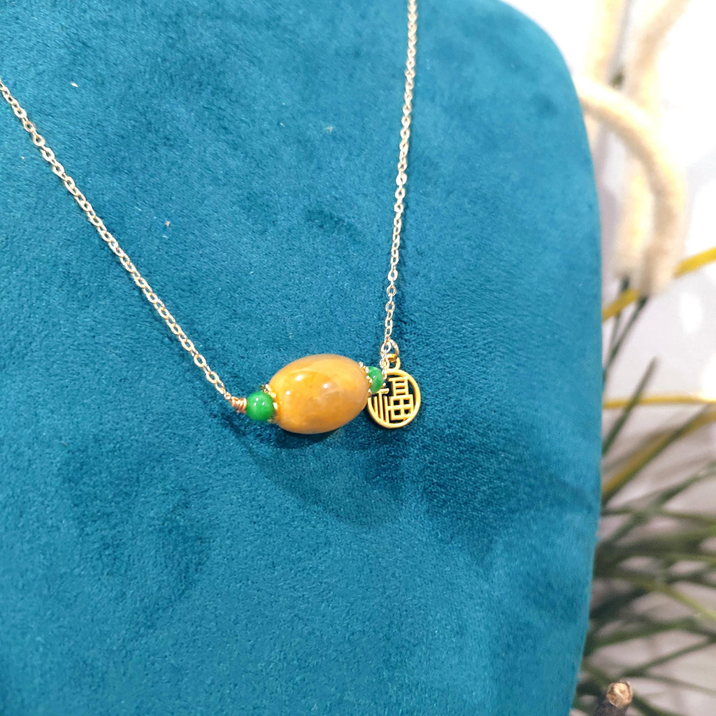 Certified Natural Untreated Burmese Icy Yellow Barrel Pendant Bead With 14k Gold Fill Necklace Jadeite SL366