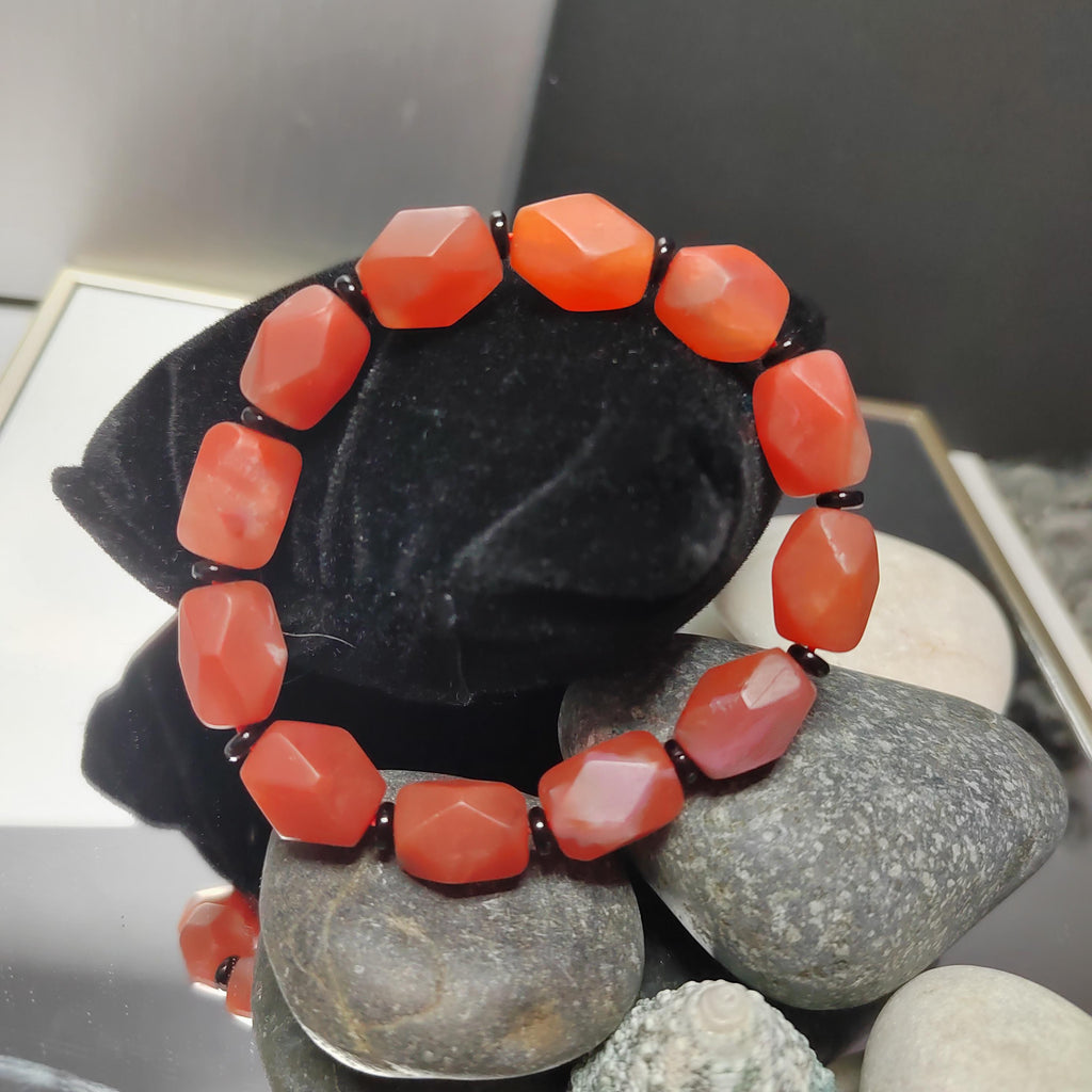 Certified Unique Yunna Baoshan Icy Red Orange Pink Nanhong Agate Cylinder - Rare Natural Design Hand-Cut with Special Uneven Style SL280