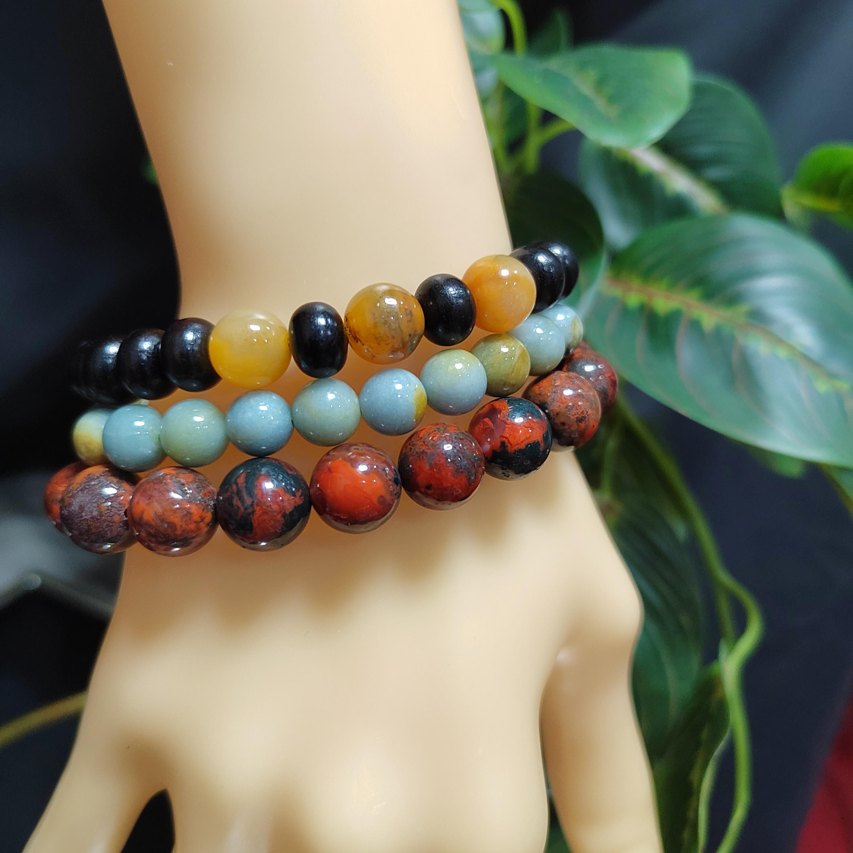 Certified A-Grade Natural Southern Sichuan Liangshan Waxi Deep Red|Raw Skin Black Nanhong Agate Beads Bracelet SL386