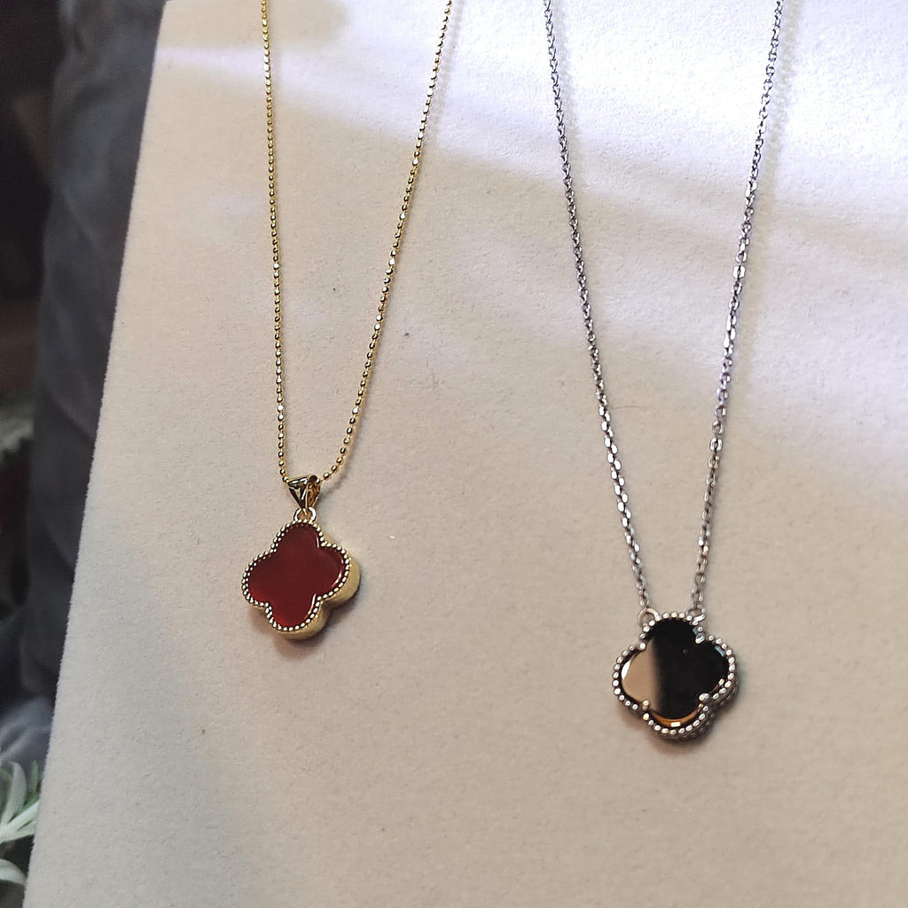 Red and Black Agate Pendant Necklaces Plated Yellow & White Gold on 925 Sterling Silver SL162 SL163 - SL Precious