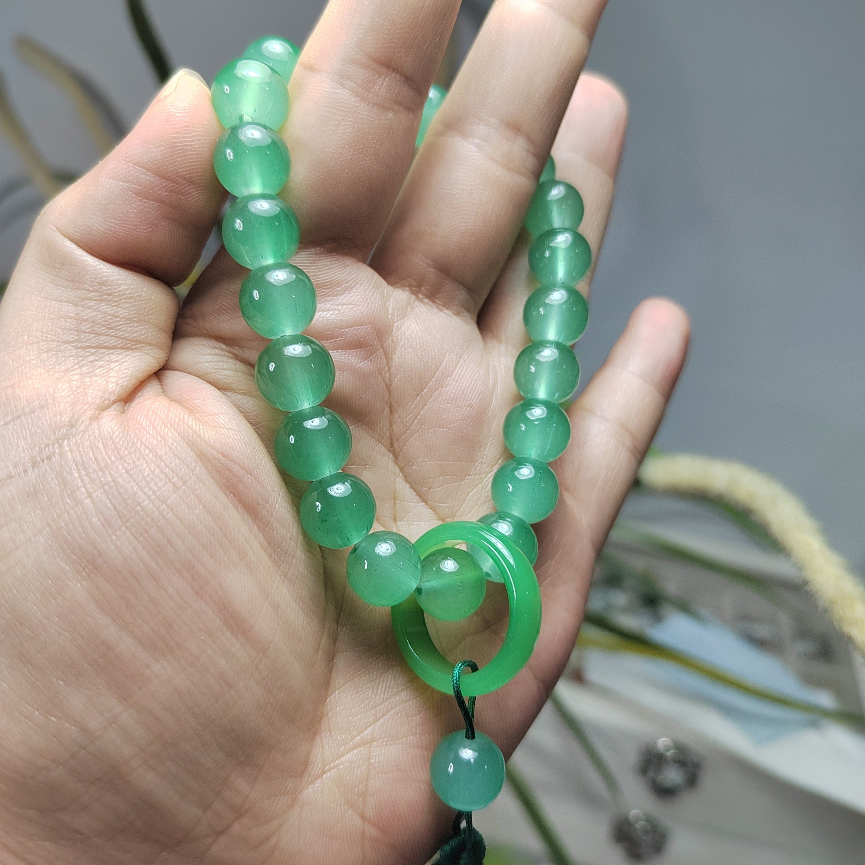 Natural Chalcedony Green Prayer, Calming Beads Bracelet SL106 - SL Precious