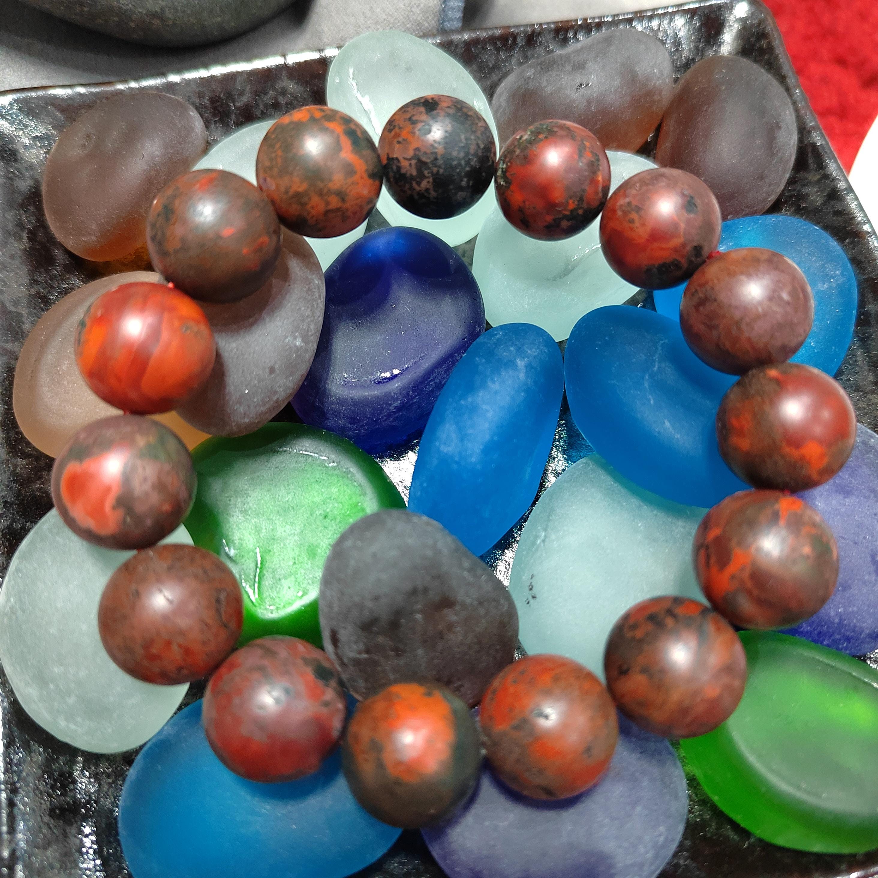 Certified A-Grade Natural Southern Sichuan Liangshan Waxi Deep Red|Black Raw Skin Nanhong Agate Beads Bracelet 15mm SL387
