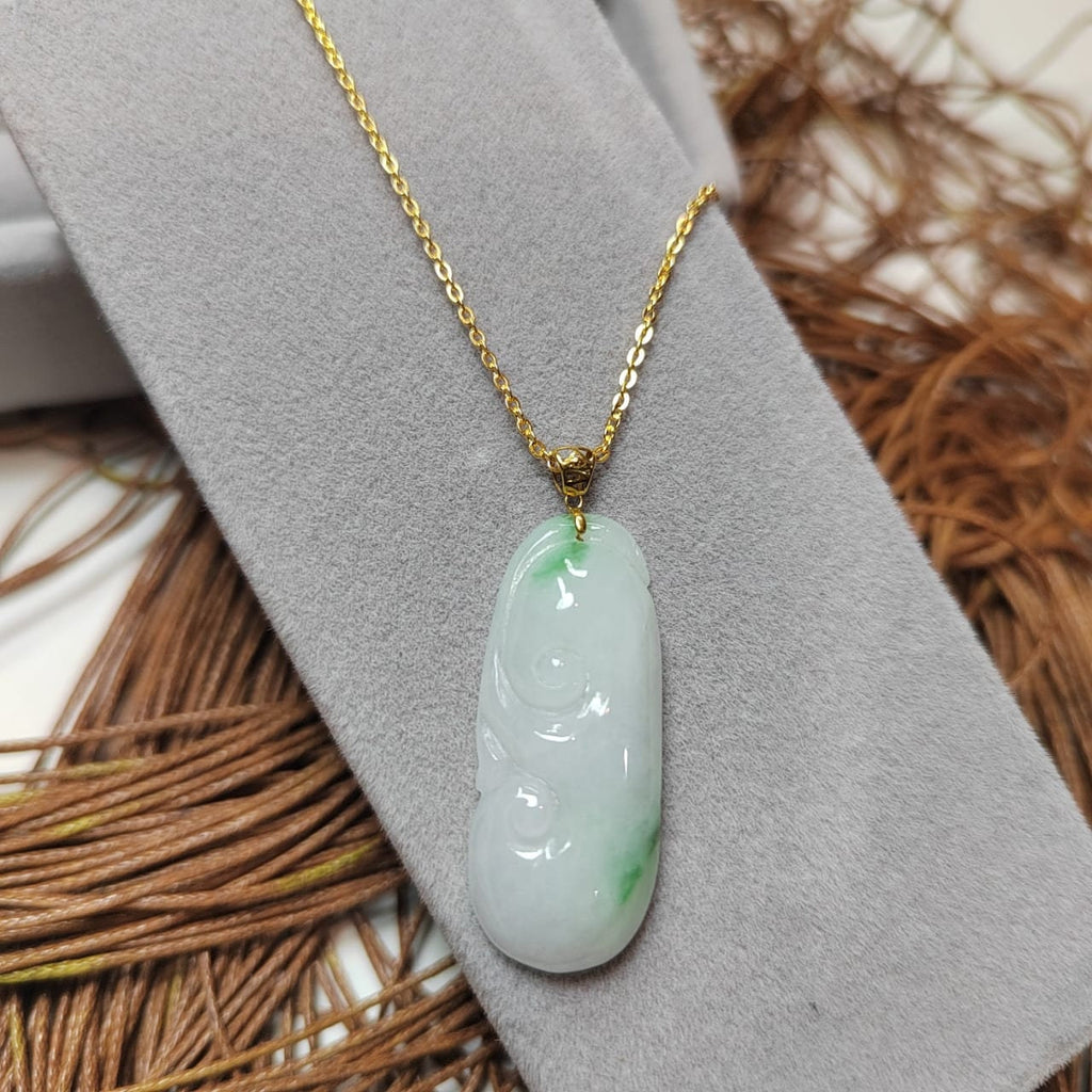 Exquisite Burmese Jadeite Pendant with Necklace - Hand Carved A-Grade Gemstone in 18k Gold Setting SL8015 - SL Precious