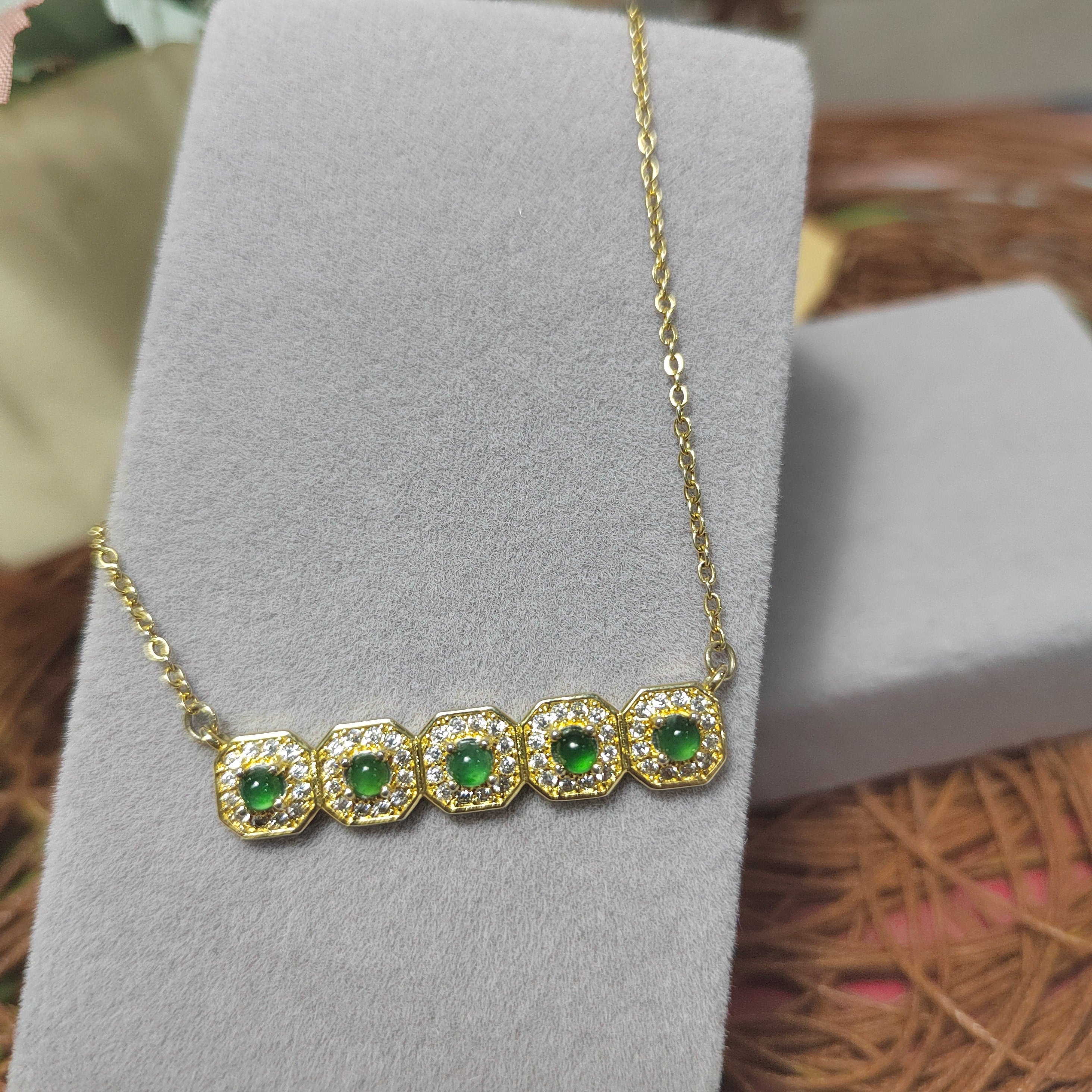 Five Beautiful Burmese Green Little Light Bump Natural Untreated A Grade Jadeite Pendant Necklaces SL069 - SL Precious