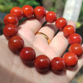 Certified A-Grade Natural Southern Sichuan Liangshan Waxi Nanhong Agate Chili Red Bead Bracelet 13.5-14mm SL400 - SL Precious