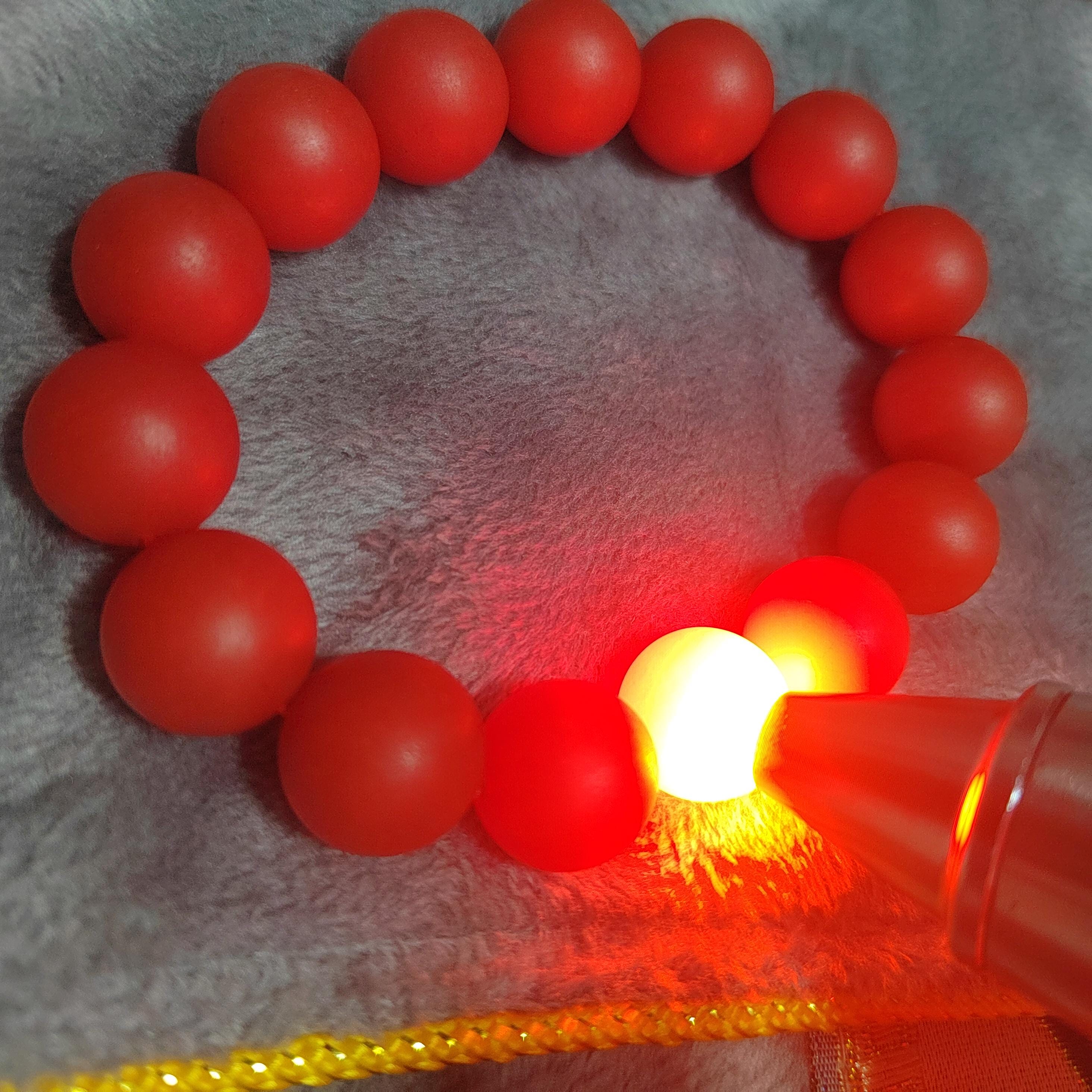 Certified A-Grade Natural Yunnan Baoshan Xishan Yangliu Jinhong Beads Nanhong Agate Matte Surfaces Beads Bracelet 14-14.2mm SL401