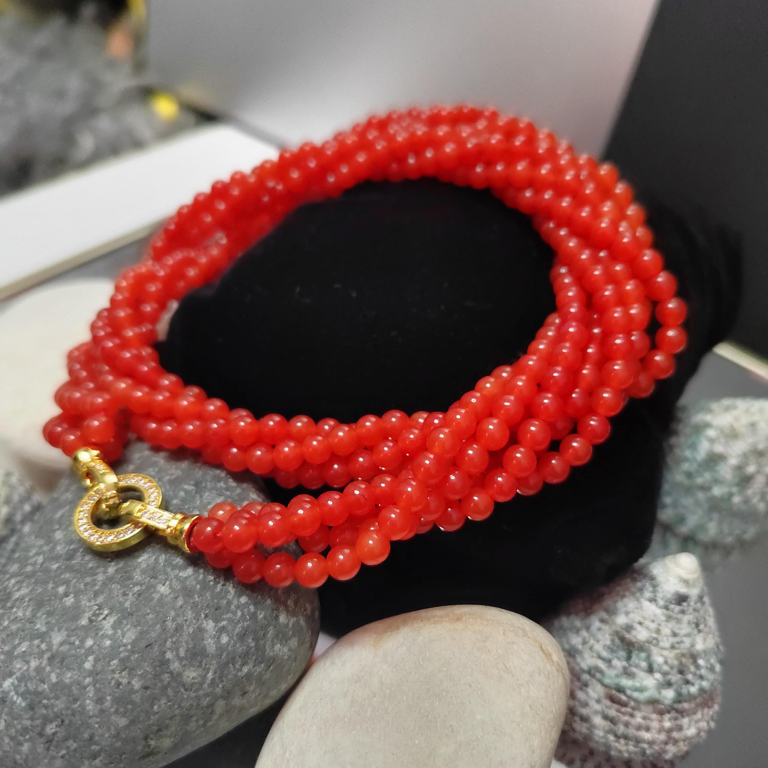 Luxurious Red Agate Southern Icy Yunnan Baoshan Nanhong Twisted Beads Necklace For Her Twisted Beads Necklace - Exquisite Gift for Her SL276