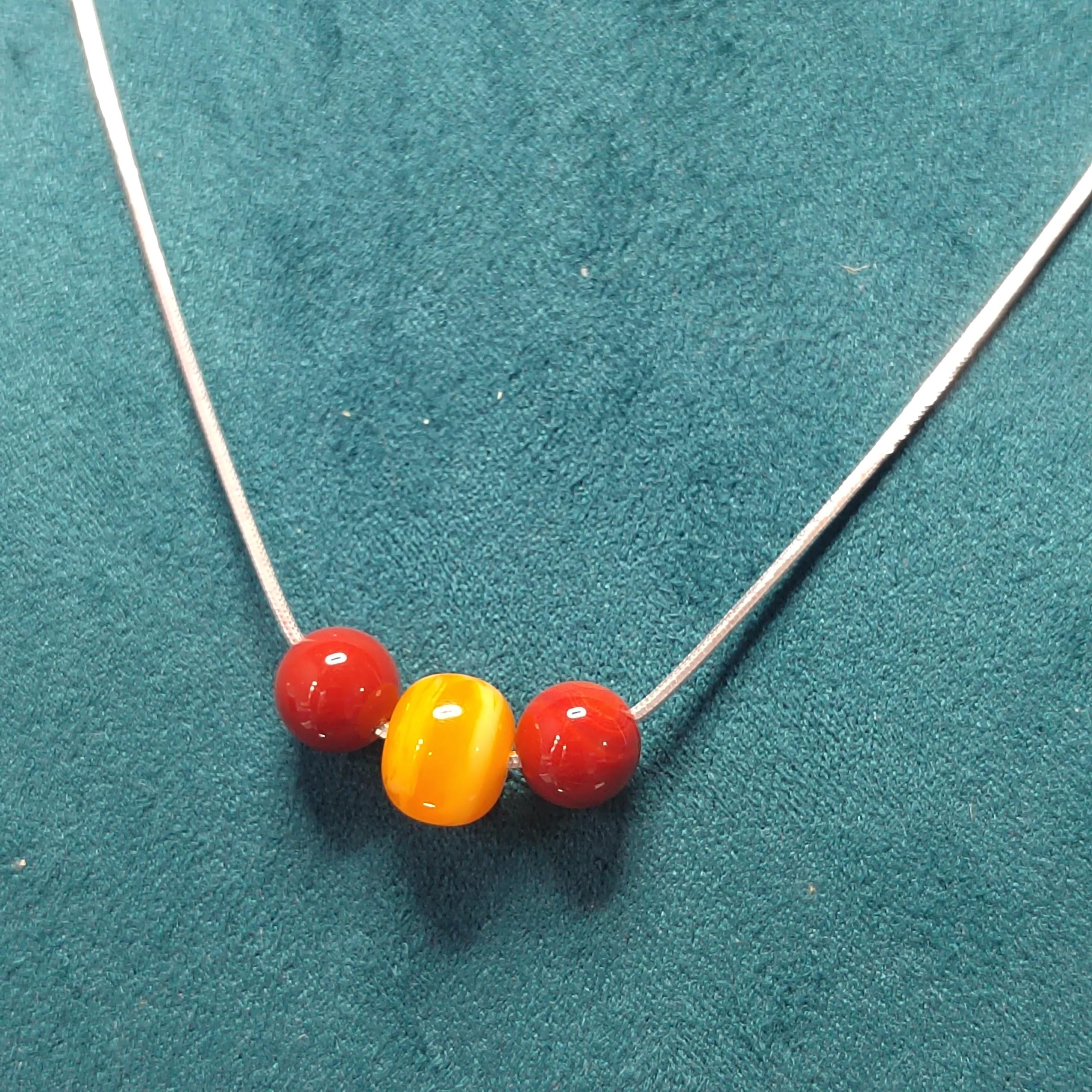 Natural Barrel Russian Beeswax Amber & China Ox Blood Nanhong Agate Round Beads Minimalist Jewelry SL331