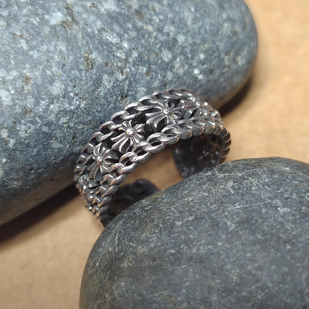 925 Sterling Silver Cross Men's & Women Adjustable Thai Trend Finishing Ring SL231