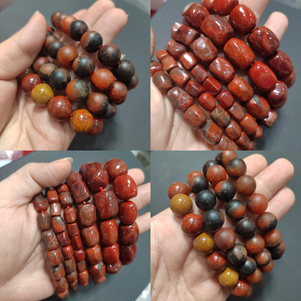 Certified Liangshan Nanhong Agate Bracelet: Flame Pattern, Iron Skin, Untreated SL382