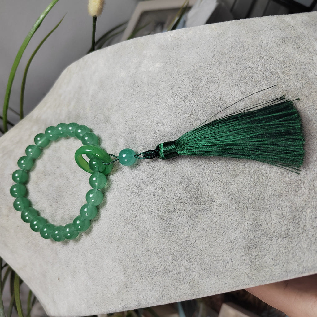 Natural Chalcedony Green Prayer, Calming Beads Bracelet SL106 - SL Precious