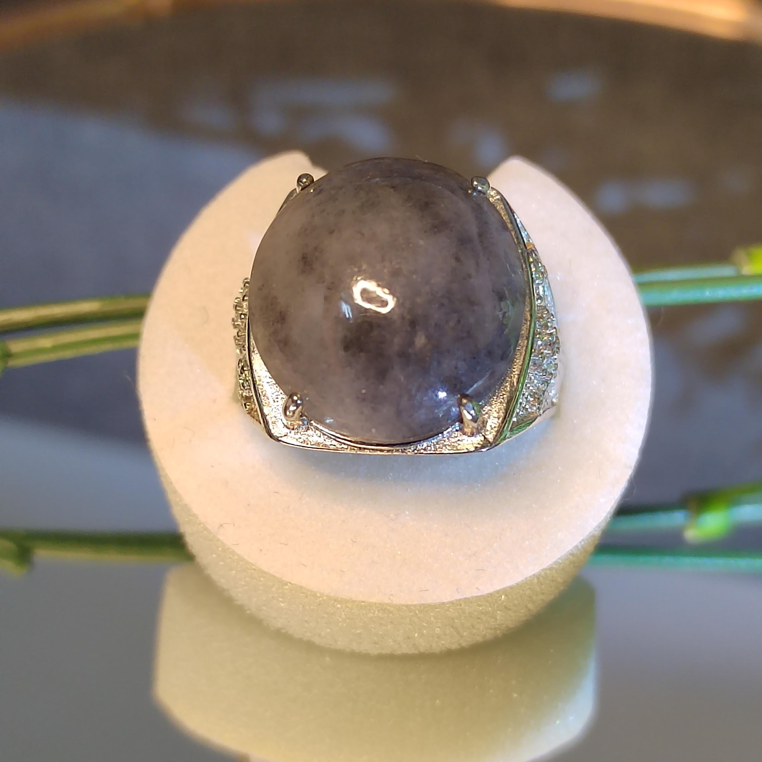 Certified A-Grade Natural Untreated Large Man Ring Burmese Black Wuji Jadeite 天然缅科鸟鸡翡翠 SL103B - SL Precious
