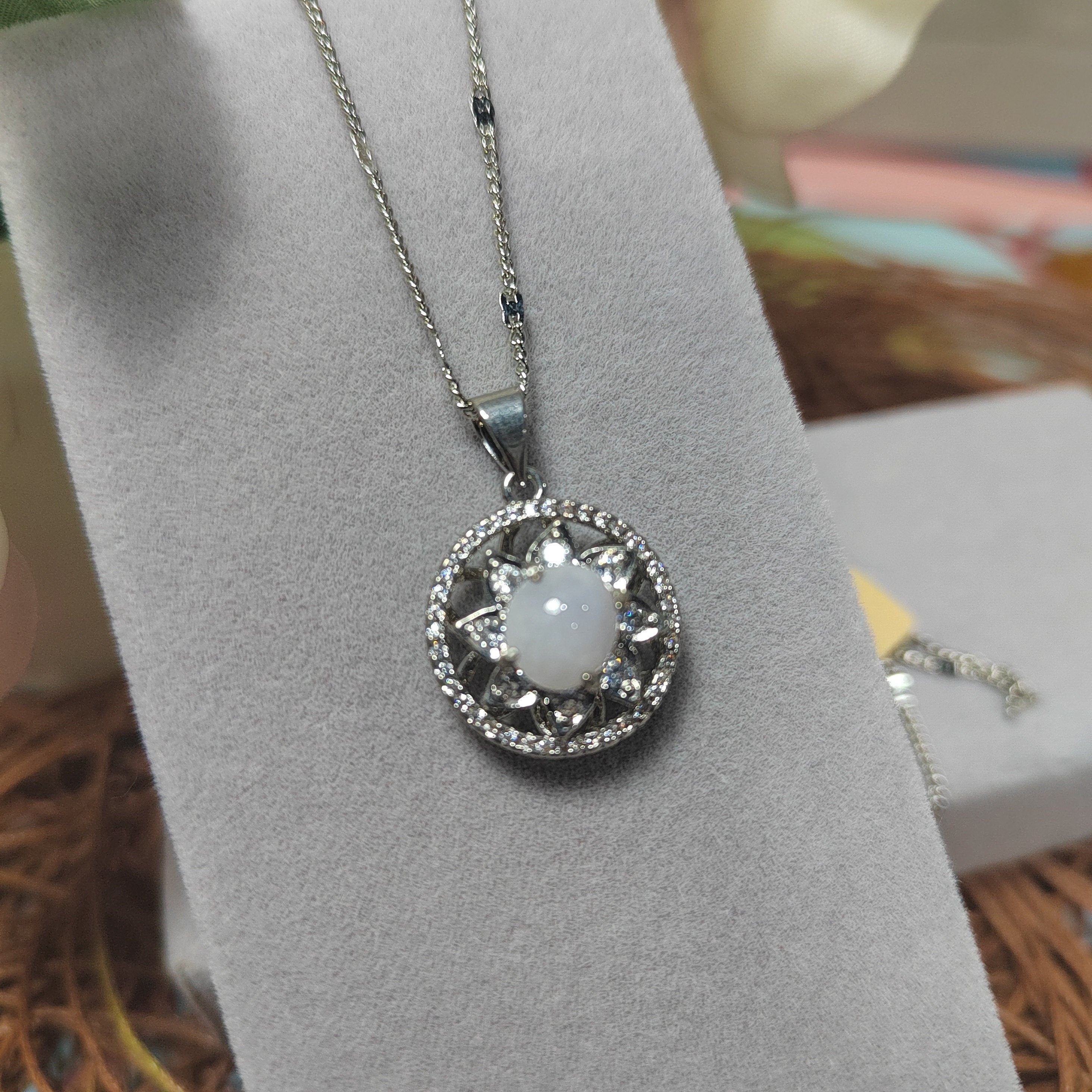 Lucky Spin Purple Natural Burmese Untreated Zirconia Stone Jadeite Pendant SL072 - SL Precious