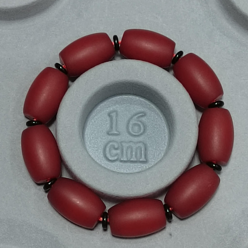 Certified A-Grade Natural Yunnan Baoshan Southern Red Nanhong Agate Cylinder Beads Bracelet SL270X29