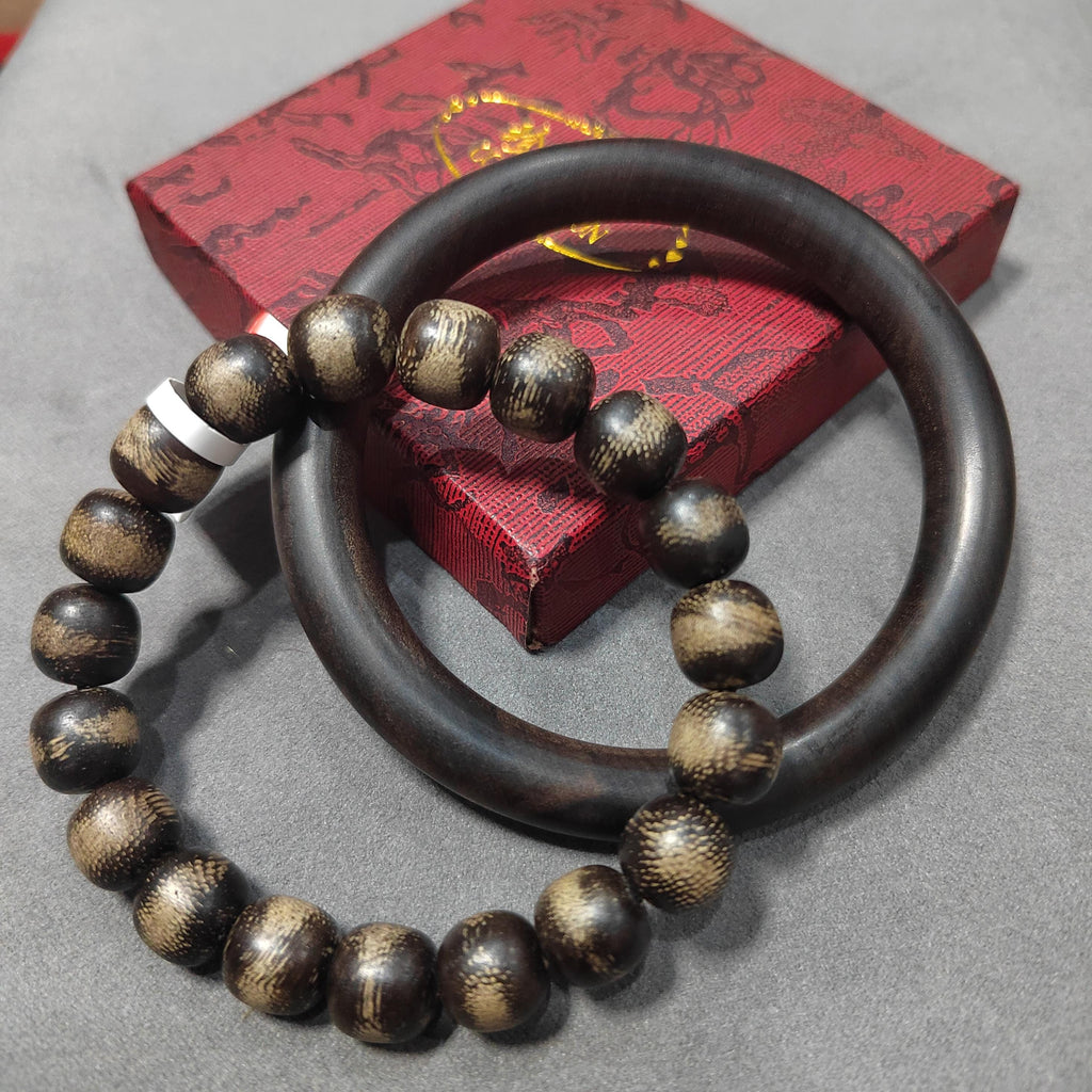 Natural Beauty Dalakan Sinking Agarwood Beads Bracelet & Sandalwood Bangle Mix|Match Unisex Designs SL391