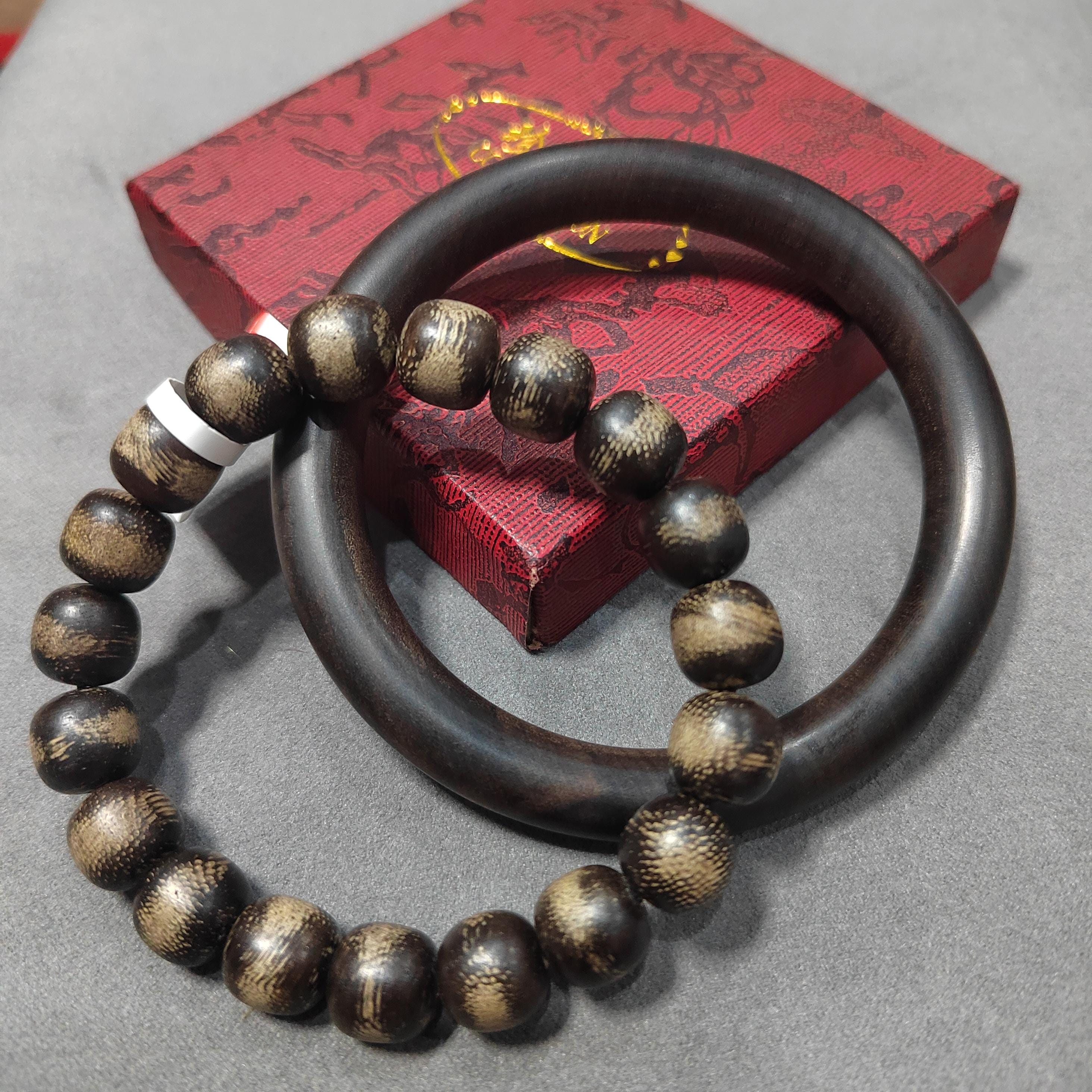 Natural Beauty Dalakan Sinking Agarwood Beads Bracelet & Sandalwood Bangle Mix|Match Unisex Designs SL391