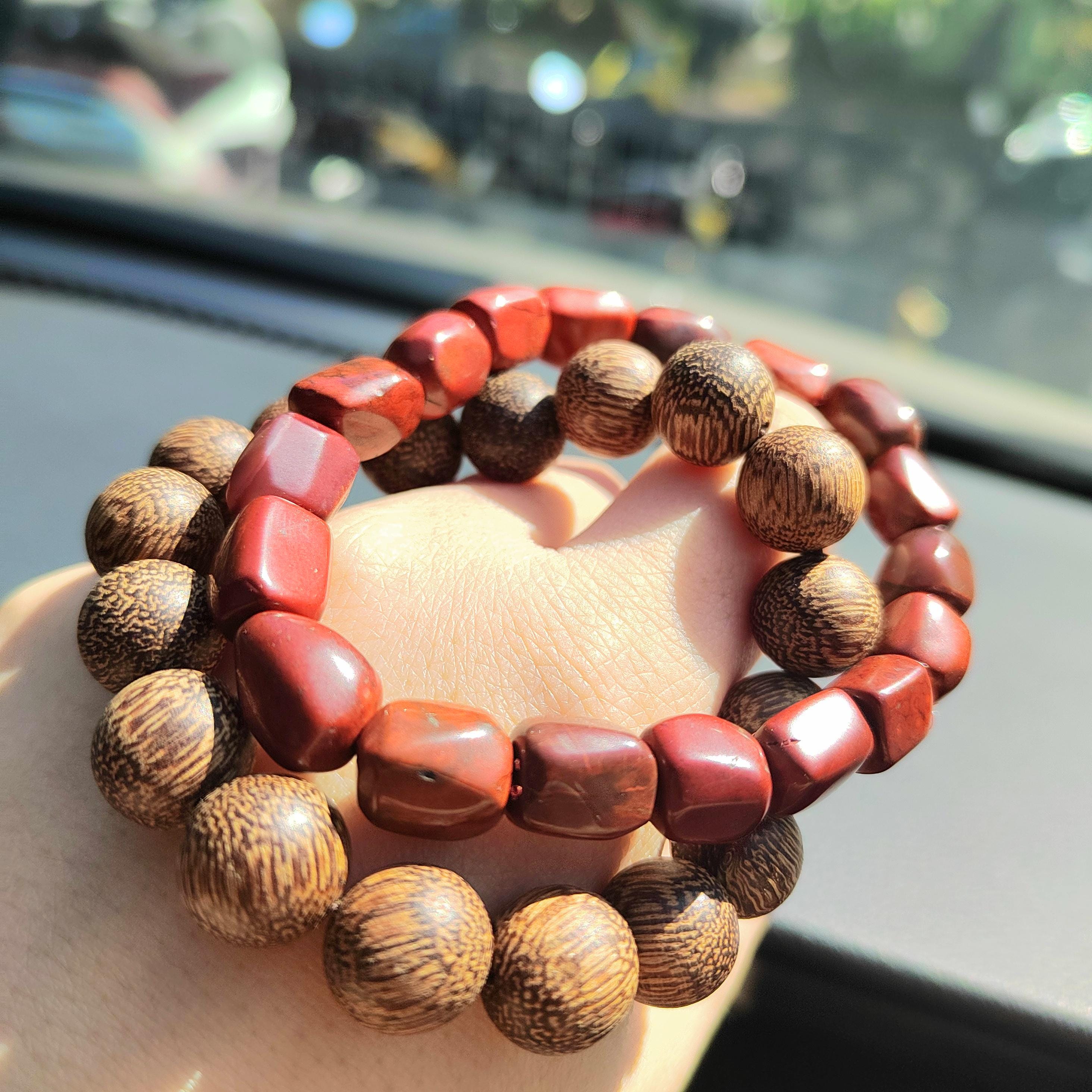 Certified Waxi Agate Bracelet Set | 2pcs Natural Uneven Cut Beads | A-Grade Stacking Design SL402 - SL Precious