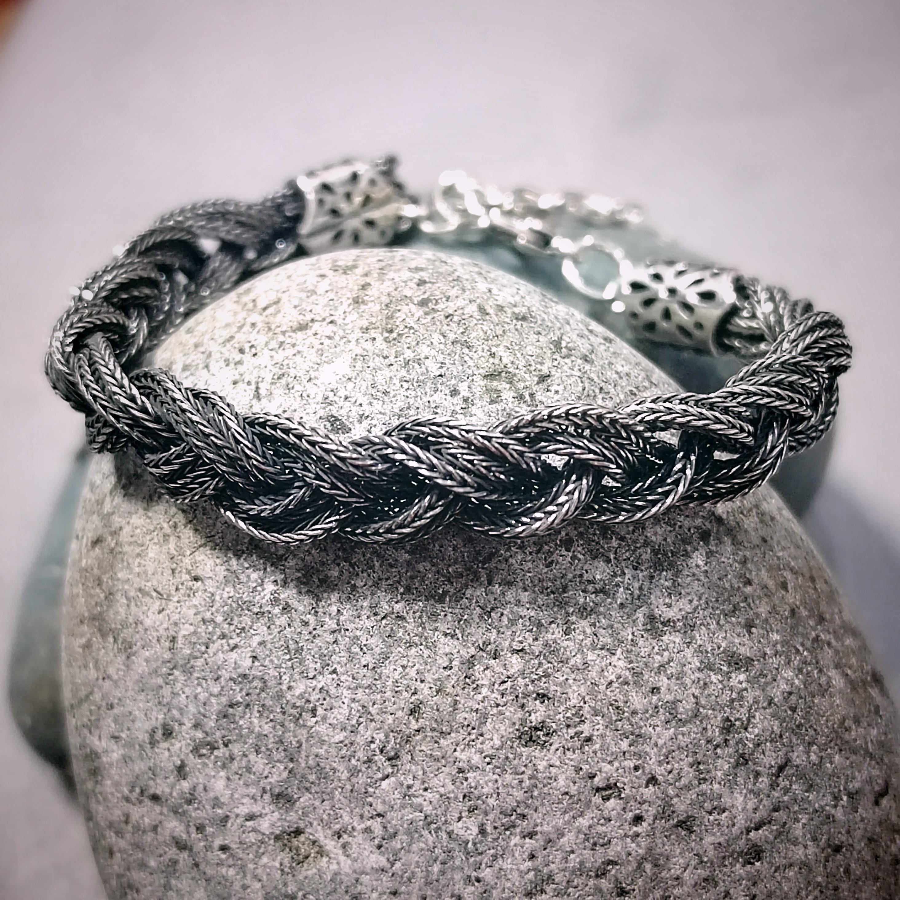 Certified Natural South Red Agate & Ebony Wood Twin Bracelet Set | Bodhi Seed Accents | 沉贵宝| 999 Silver Filled Vermeil SL392