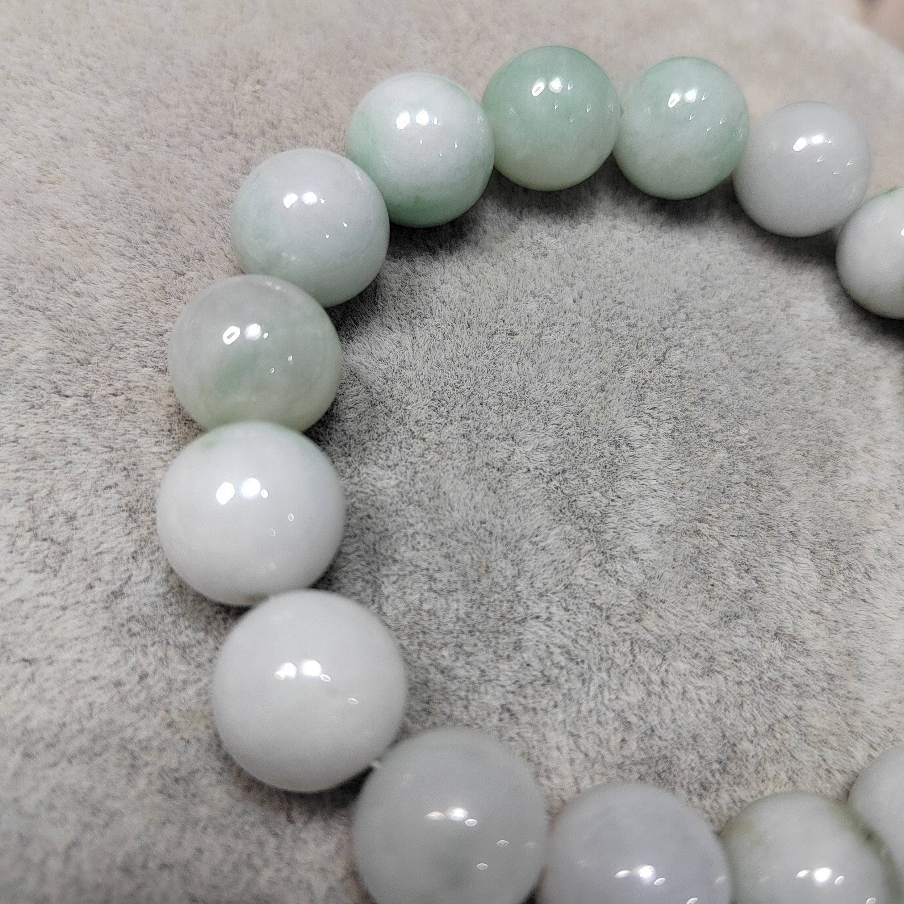 Natural Untreated Burmese Jadeite Bead Bracelet | Icy White, Apple Green, Yellow Mix | Round Beads | SL104 - SL Precious