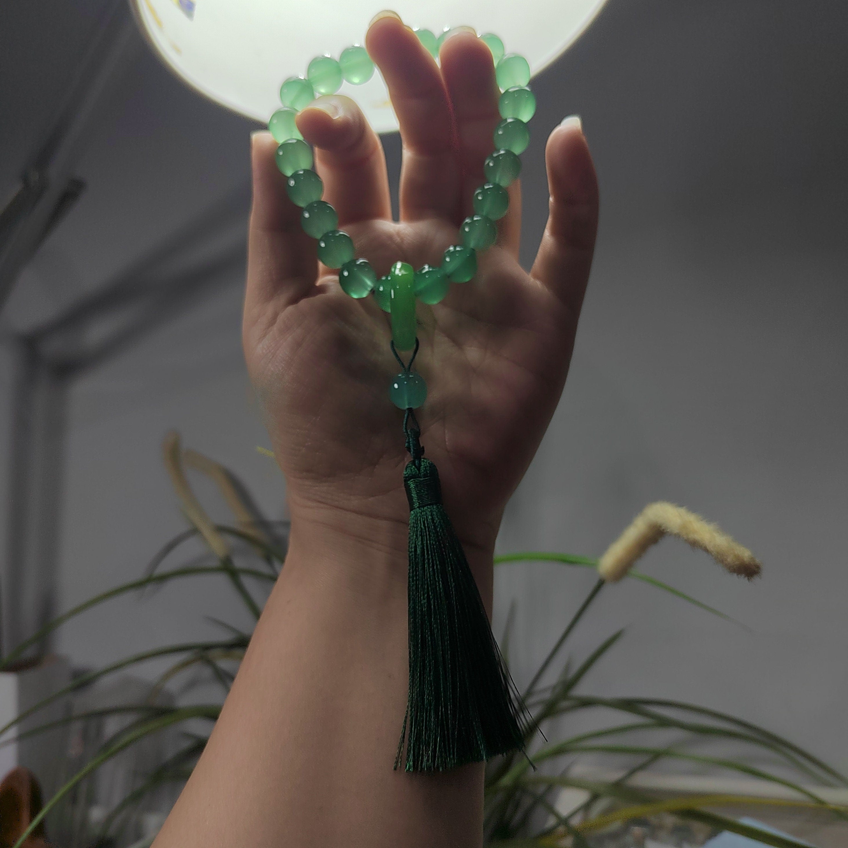 Natural Chalcedony Green Prayer, Calming Beads Bracelet SL106 - SL Precious