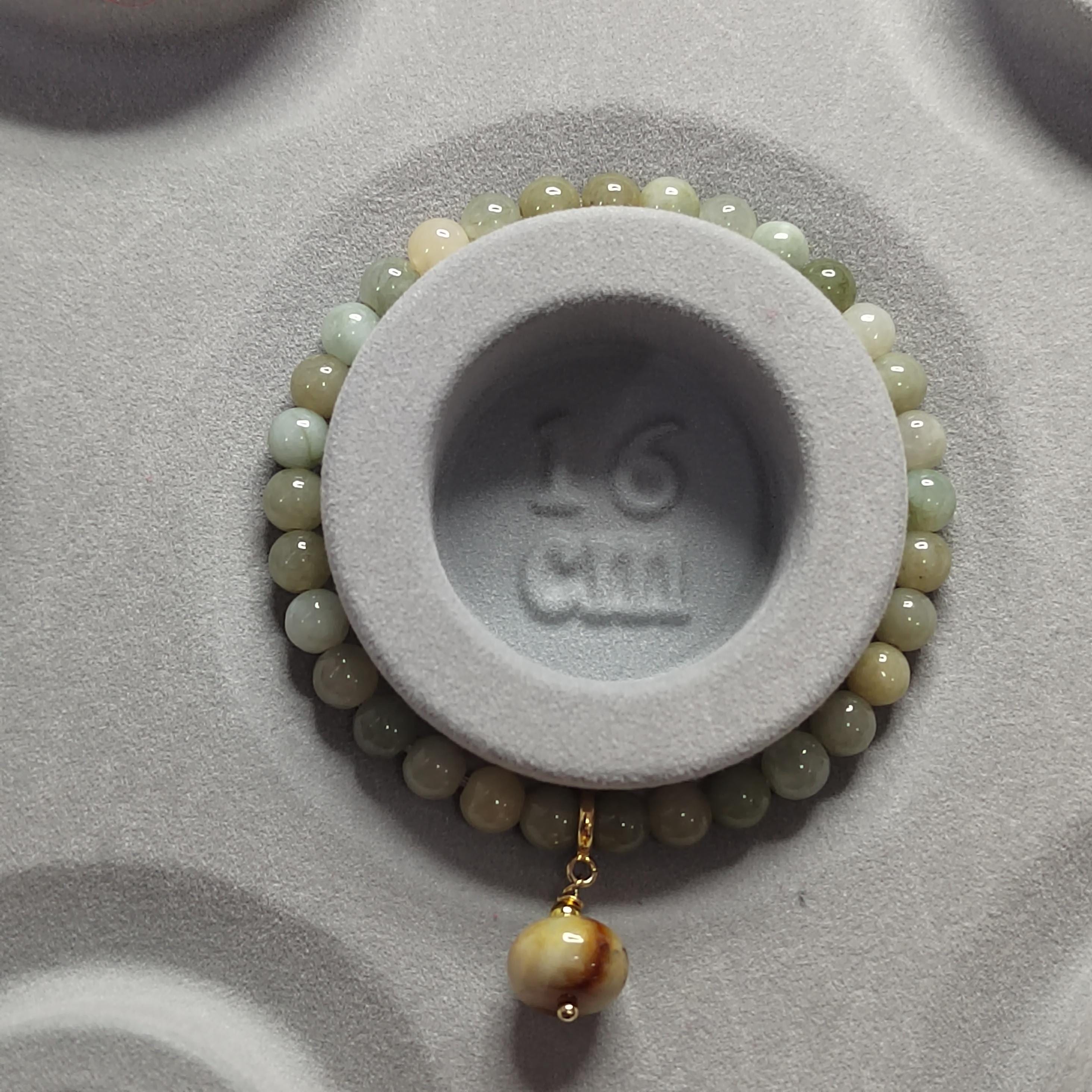 Natural Untreated Burmese Sugar Cane Yellow, Green, and Icy White Minimalist Bead Bracelet Design SL335 - SL Precious
