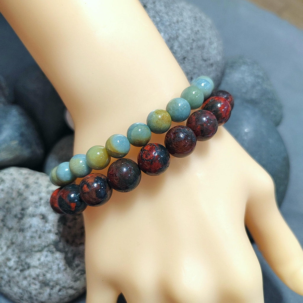 Certified A-Grade Natural Southern Sichuan Liangshan Waxi Deep Red|Raw Skin Black Nanhong Agate Beads Bracelet SL386