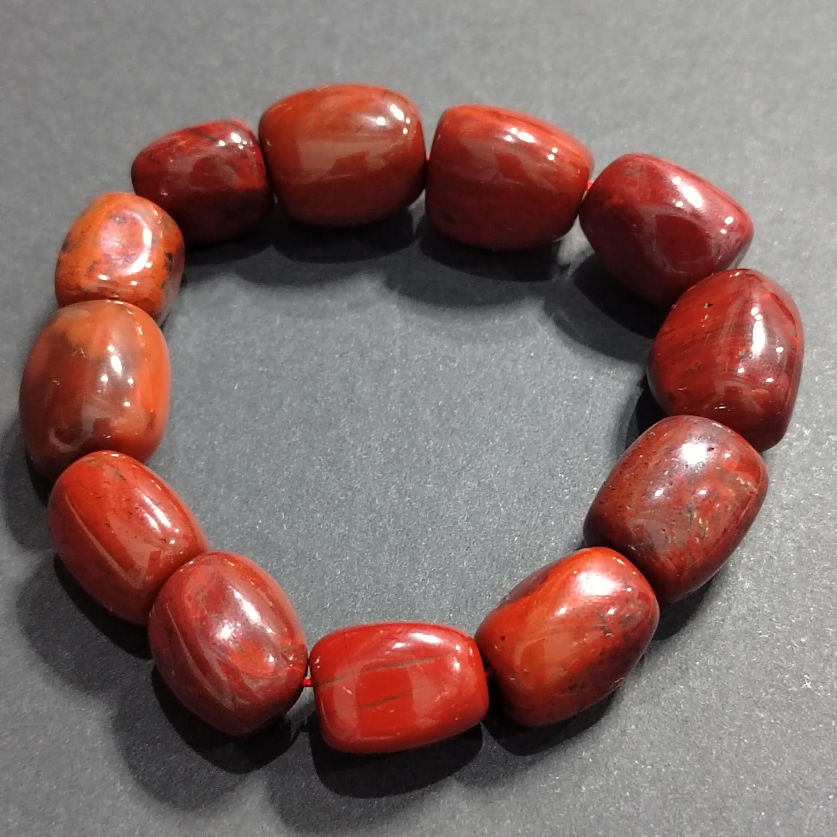 Certified A-Grade Natural Southern Sichuan Liangshan Waxi Ox Blood| Natural Raw Skin| 14-18mm Uneven Beads Bracelet SL380