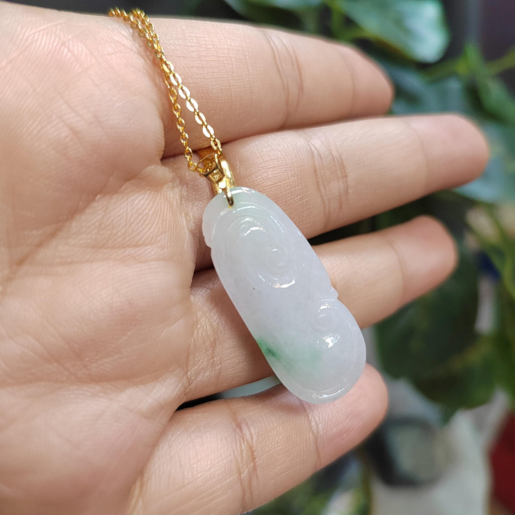 Exquisite Burmese Jadeite Pendant with Necklace - Hand Carved A-Grade Gemstone in 18k Gold Setting SL8015 - SL Precious