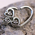 316L Stainless Steel Love in the Air Heart Cartilage Earring-0