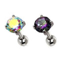 316L Stainless Steel Prong Set Iridescent Cubic Cartilage Earring-1