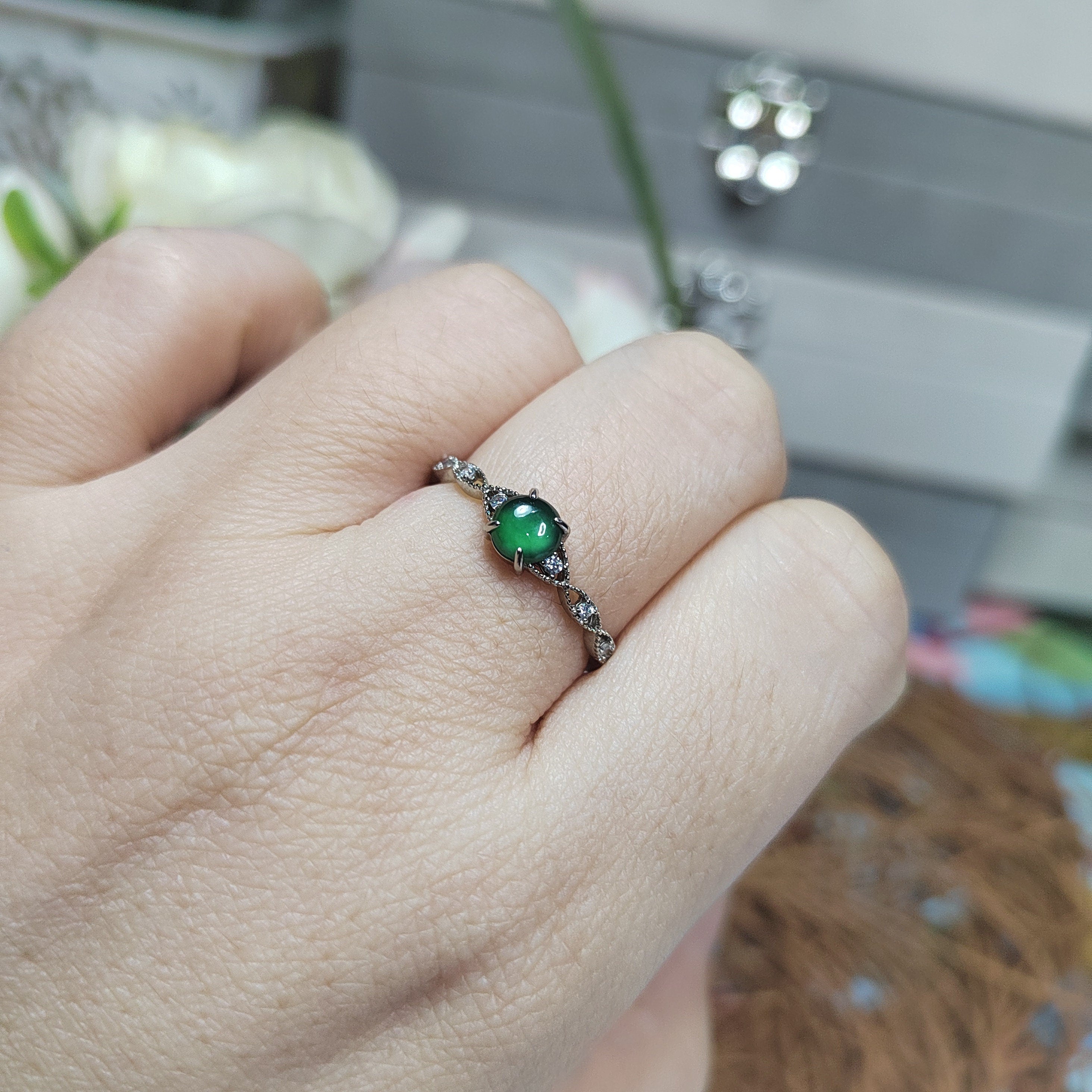 Certified Imperial Green Jadeite Bracelet from Guatemala | S925 Silver with FREE Matching Ring | Minimalist Luxury Design | SL080 - SL Precious