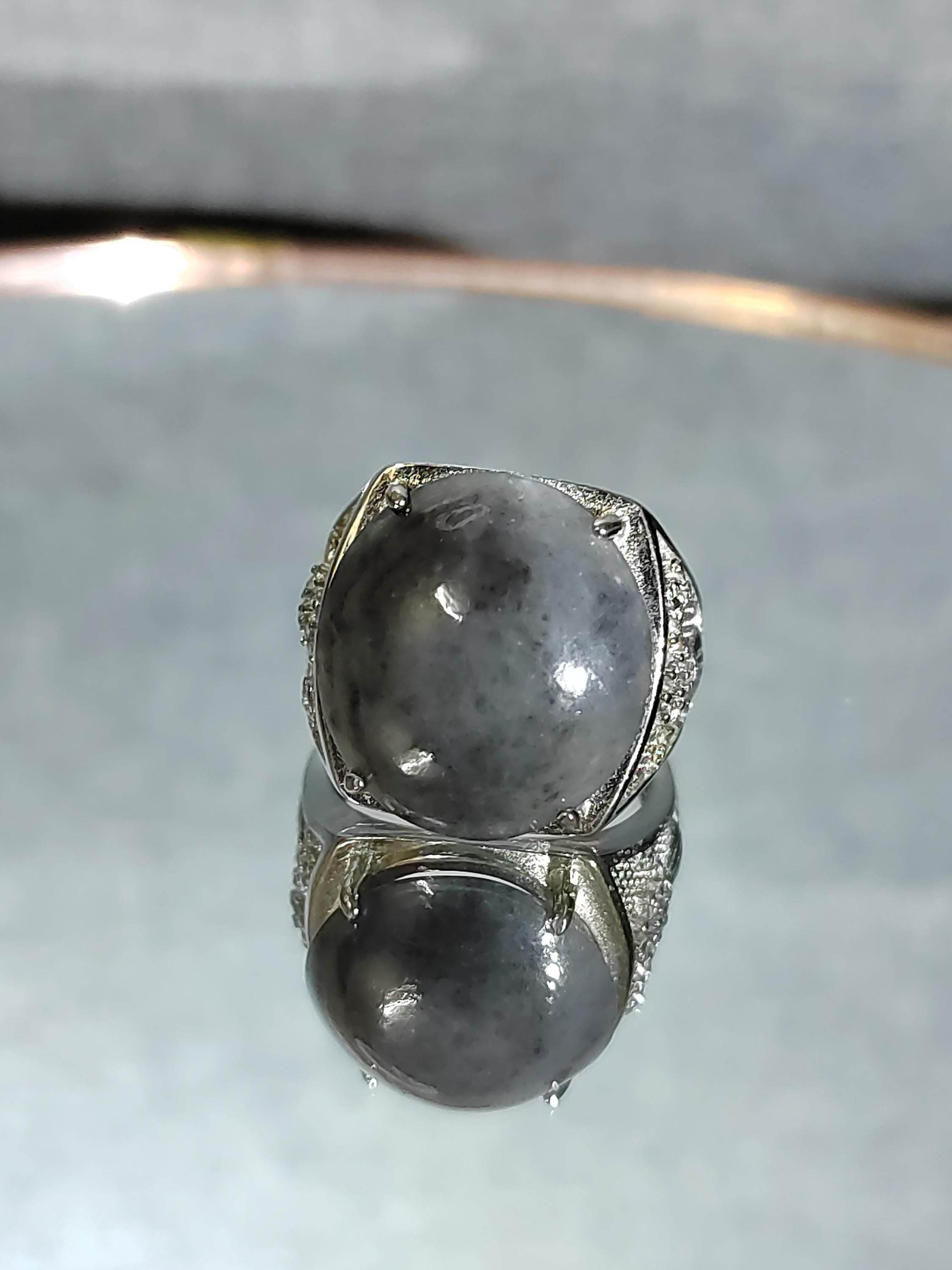 Certified A-Grade Natural Untreated Large Man Ring Burmese Black Wuji Jadeite 天然缅科鸟鸡翡翠 SL103B - SL Precious