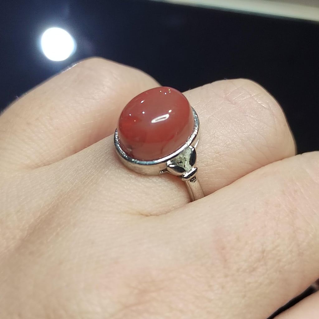 Waxi Nanhong South Red Agate Ring Set: 18K Gold, Victorian & Minimalist SL418