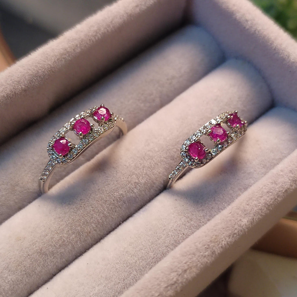 Certified Untreated Natural Burmese Mogok Pink Sapphire Zircon Accents S925 Ring Minimalist Jewelry Best Friend Gift SL136