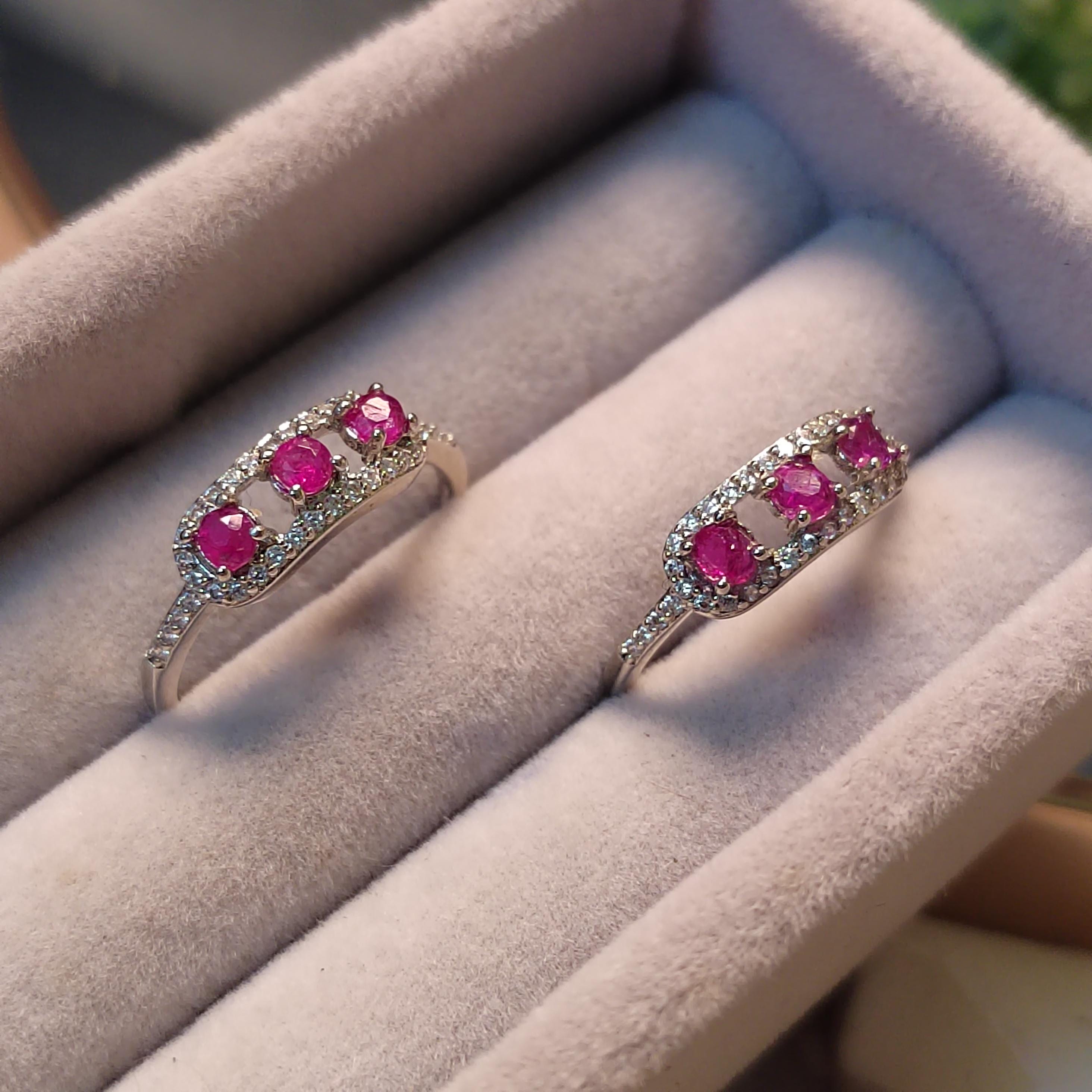 Certified Untreated Natural Burmese Mogok Pink Sapphire Zircon Accents S925 Ring Minimalist Jewelry Best Friend Gift SL136
