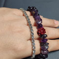 Natural Purple Amethyst Quartz Flower Cinnabar Uneven Beads Rhinestone Mix & Match Bracelet SL169 - SL Precious