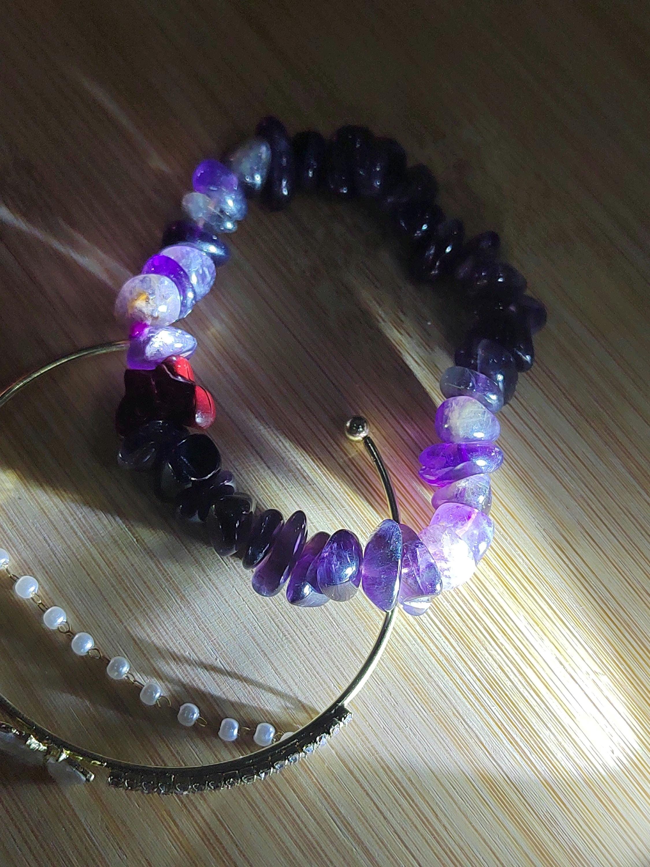 Natural Purple Amethyst Quartz Butterfly Cinnabar Layer Bead Bracelet Mix & Match SL167 - SL Precious