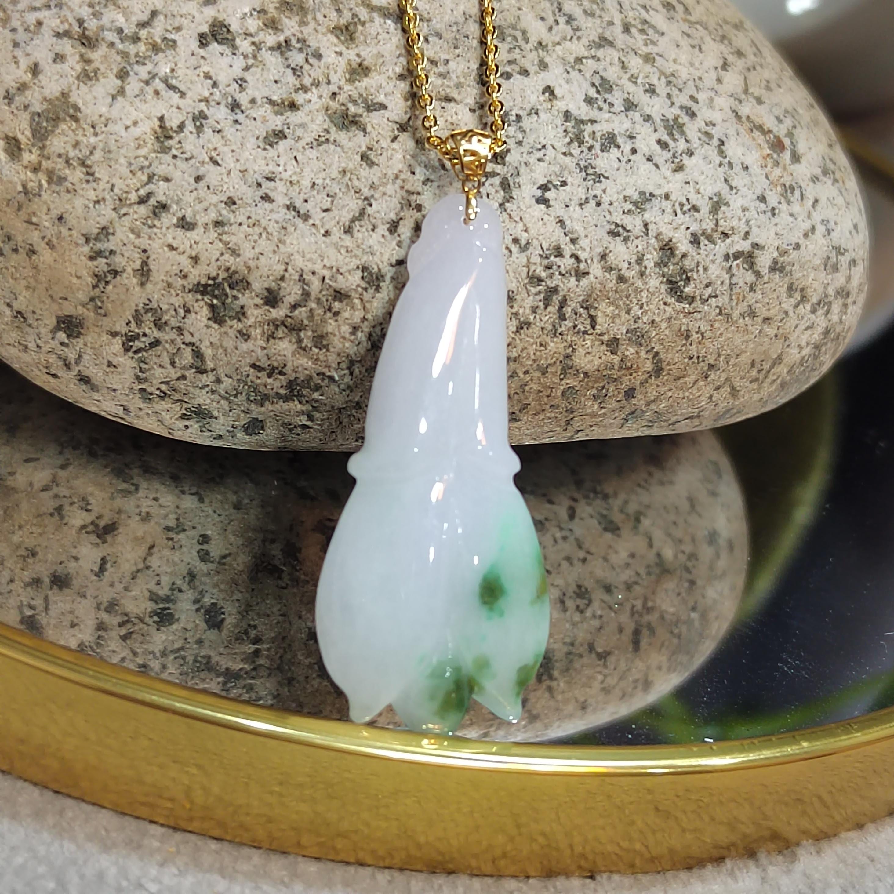 Luxurious A-Grade Gemstone Jadeite Pendant in Yellow Gold Setting for Special Occasions SL8013 - SL Precious