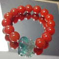 Certified A-Grade Natural China Baoshan Southern Red Oily Nanhong & Fluorite Brave Troops Bead Bracelet Handmade Design SL282 SL Precious