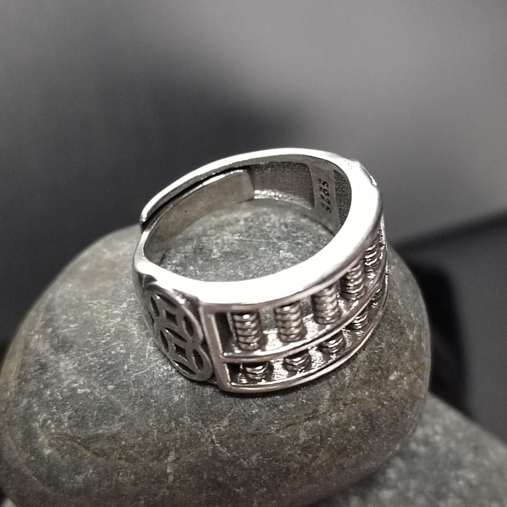 S925 Sterling Silver Solid Men's Abacus Adjustable Thai Trend Silver Ring SL227 - SL Precious