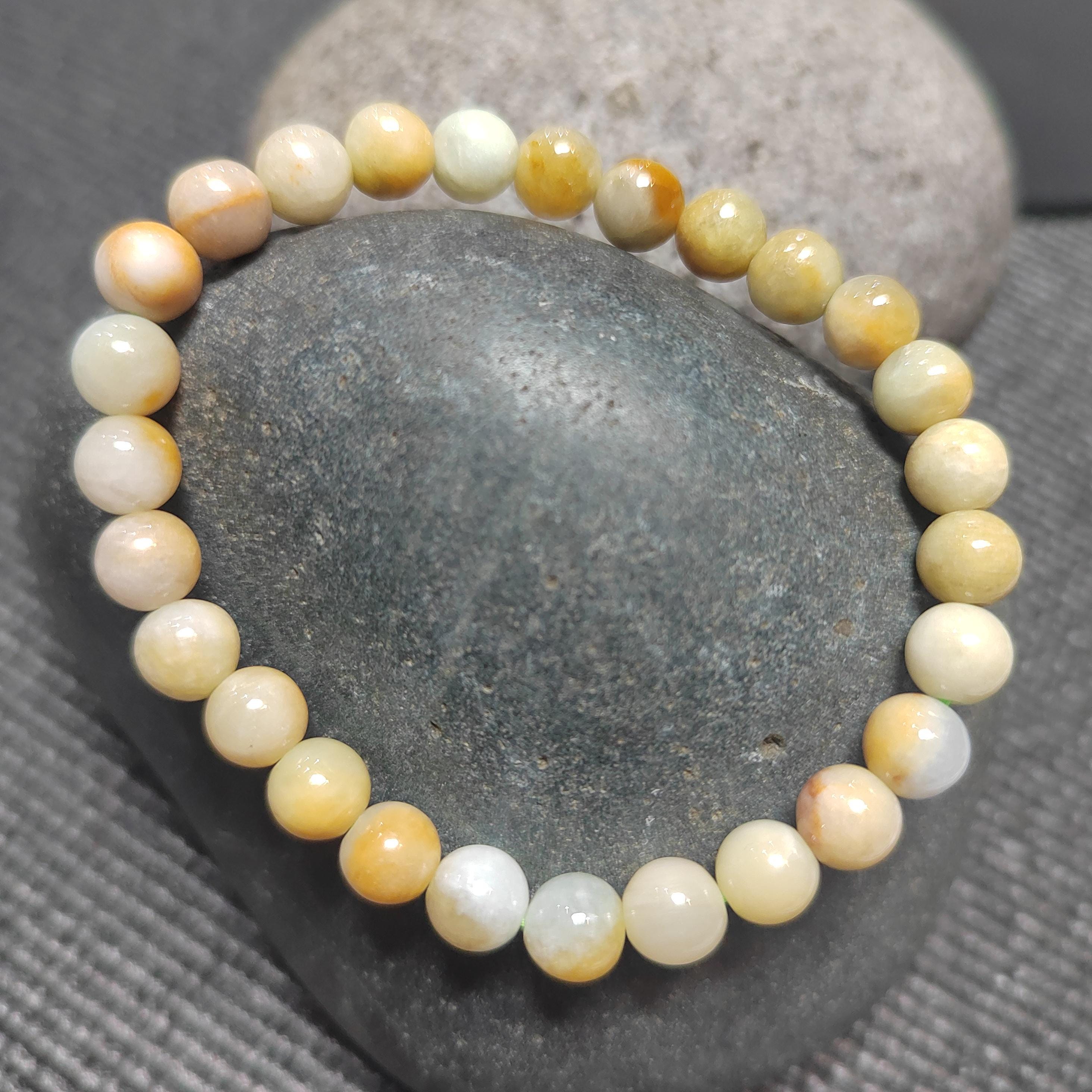 Burmese Jadeite Bracelet Set: Yellow & Icy Green, Untreated A-Grade