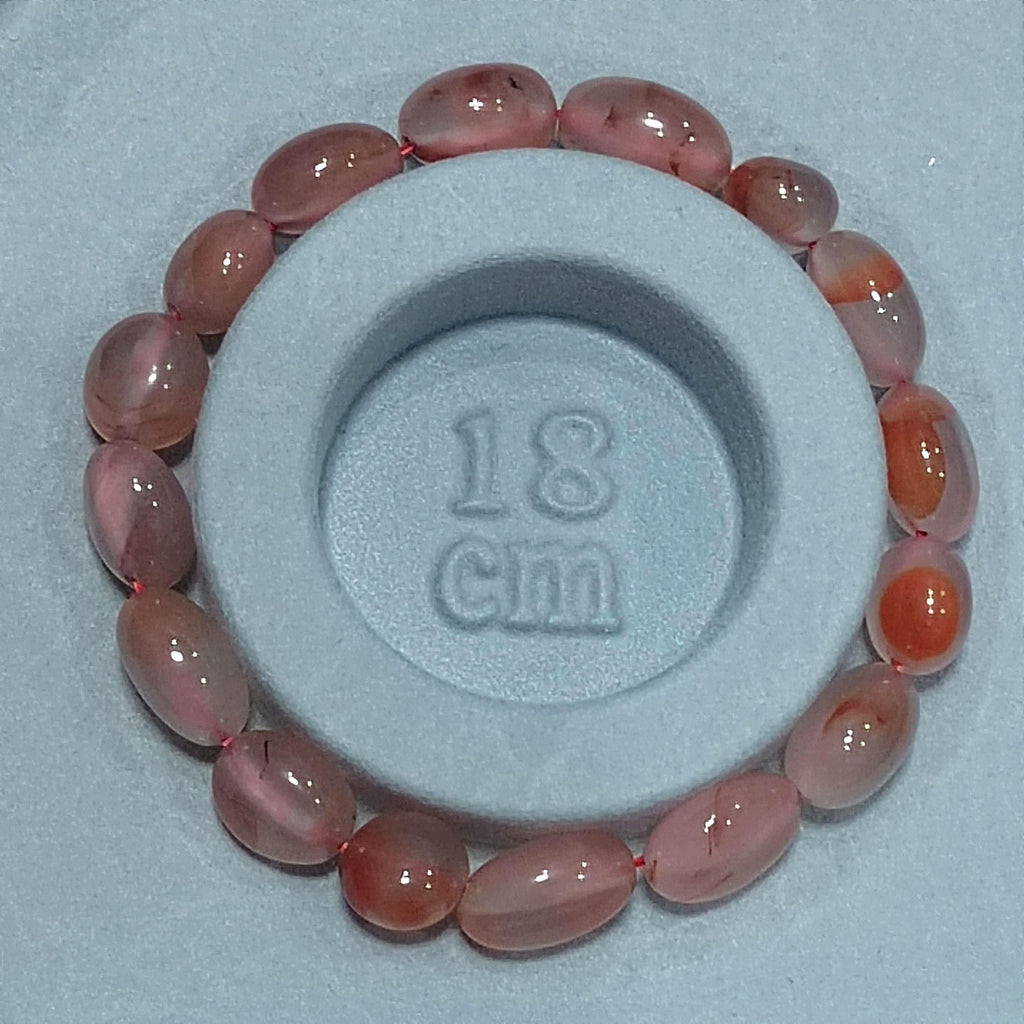 Certified A-Grade Natural Untreated Elegant China Nanhong Agate Yunna Sichuan Jiukou Icy Floating Flower Uneven Cut Bead Bracelet SL277