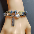 Natural Mix Colors Kunzite Bracelet | Uneven Beads Double-Layer Fashion with Silver Accents SL170 - SL Precious