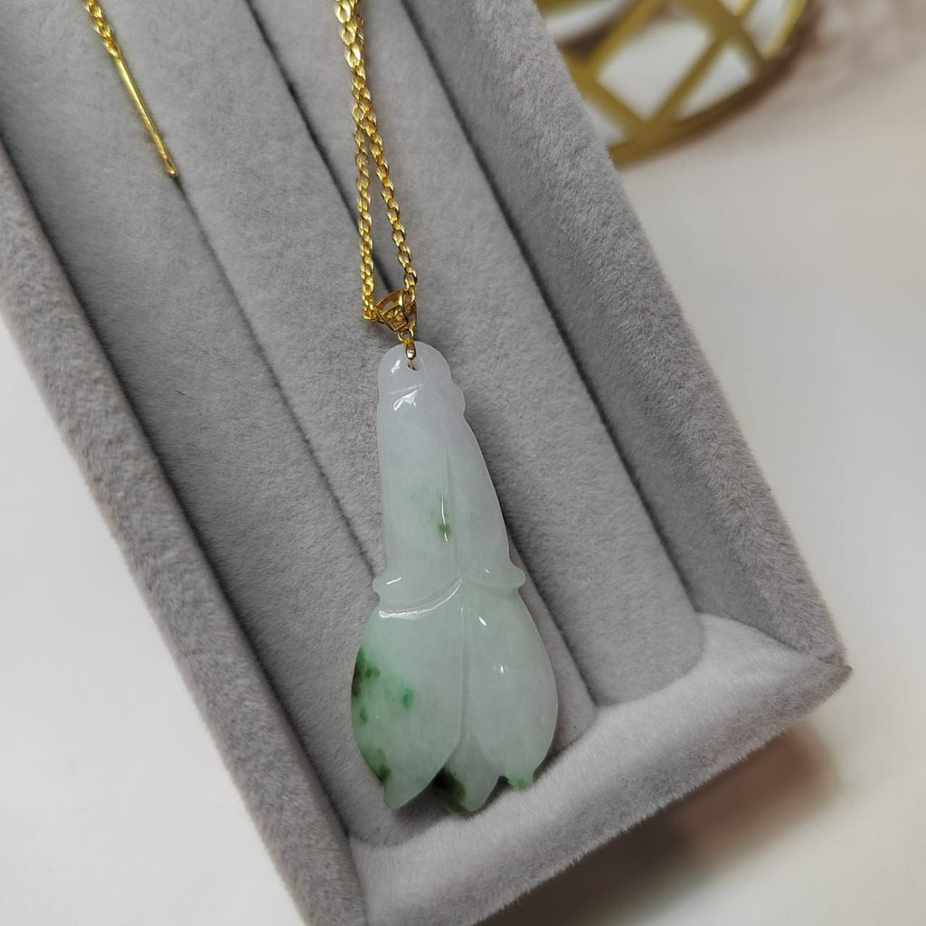 Luxurious A-Grade Gemstone Jadeite Pendant in Yellow Gold Setting for Special Occasions SL8013 - SL Precious