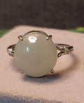 Natural Certified A-Grade Burmese Untreated White Icy Jadeite Simple Design Ring 3 Different Size SL137 SL138 SL139 - SL Precious