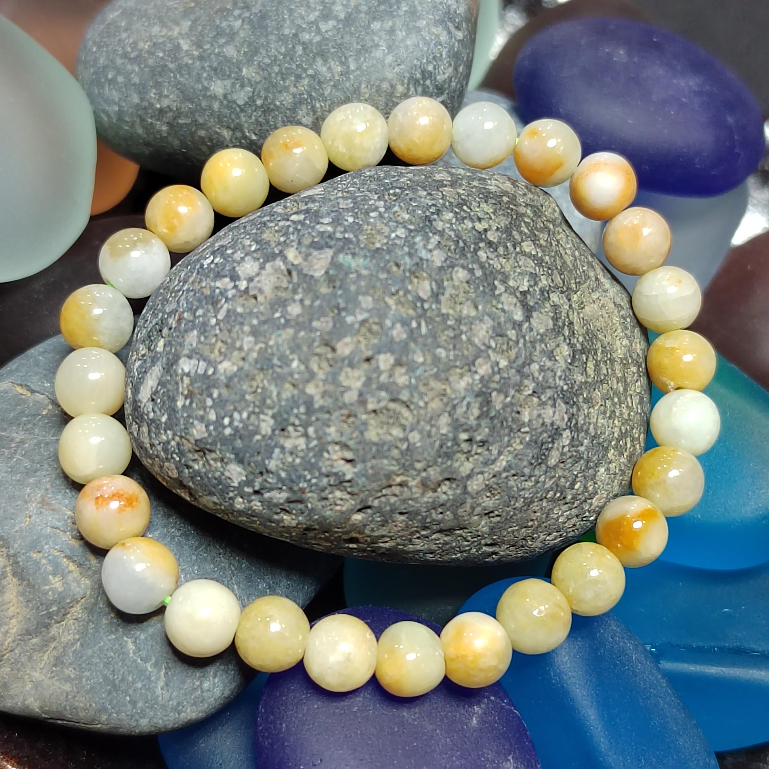 Burmese Jadeite Bracelet Set: Yellow & Icy Green, Untreated A-Grade