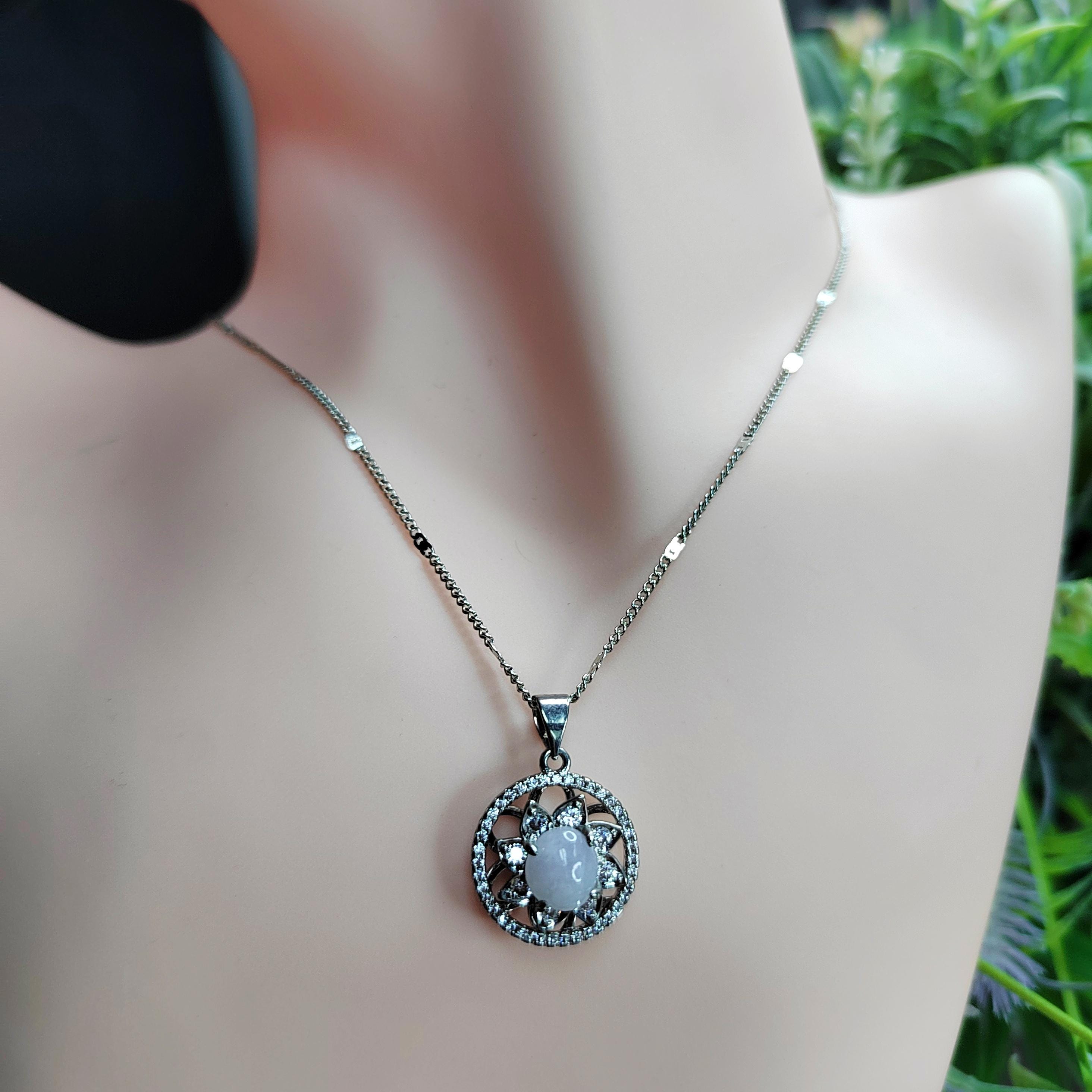 Lucky Spin Purple Natural Burmese Untreated Zirconia Stone Jadeite Pendant SL072 - SL Precious